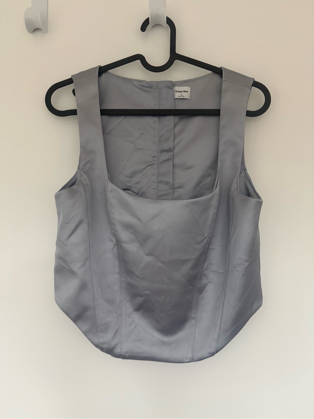 Sunday Best shiny light purple corset-style tank